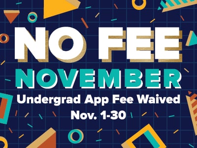no fee november - undergraduate application fees waived from november first to november thirtieth